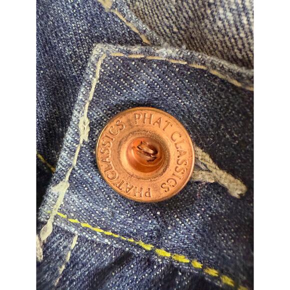Phat Classics Phat Farm Wide Leg‎ Embroidered Y2K Vintage Denim Jeans Mens 38x34 - Picture 12 of 13